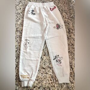 Disney Cream Jogger Sweat Pants with Mickey Mouse and friends Design kids 11/12